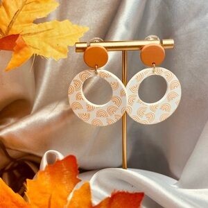 Rainbow Print Retro Hoop Earrings